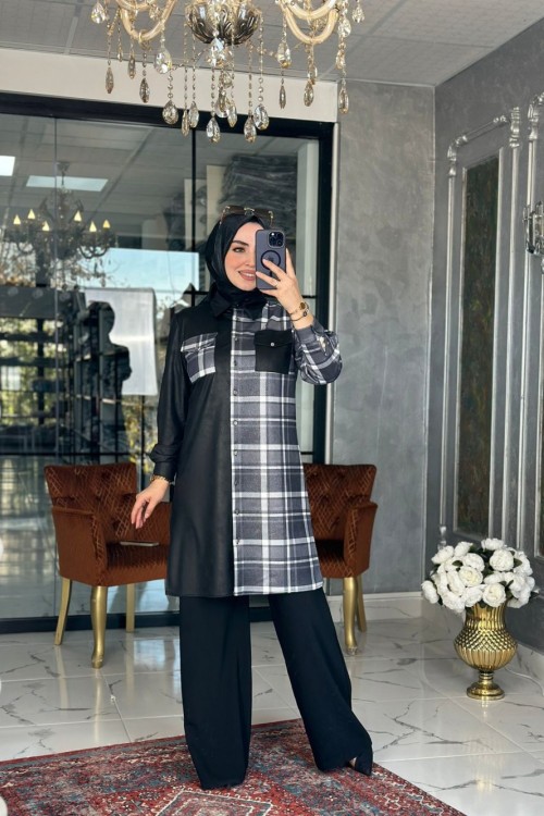 Selenay Tunik Gri Gri