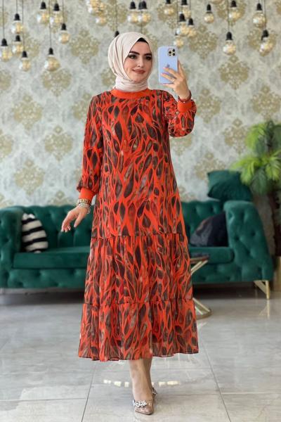 Simay Elbise Turuncu Turuncu