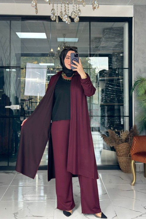 Şule Takım Bordo Bordo
