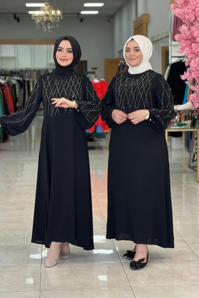 Kare Elbise Siyah Siyah