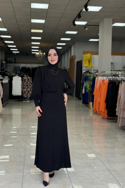 Zümrüt Elbise Siyah Siyah