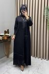 Afet Abiye Elbise Siyah Siyah