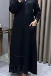 Afet Abiye Elbise Siyah Siyah