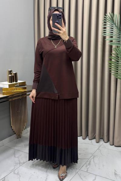 Ala Takım Kahve Kahverengi