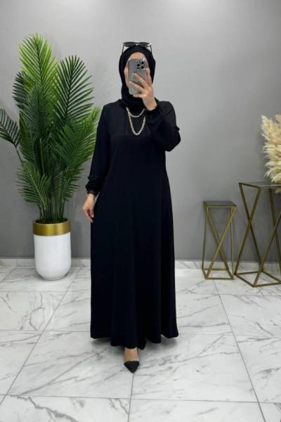 Arşin Bürümcük Elbise Siyah Siyah
