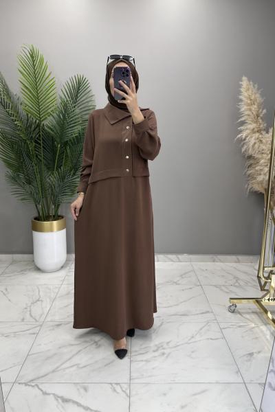 Arya Elbise Kahve Kahverengi