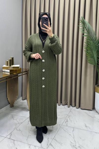 Birgül Hırka Haki Haki