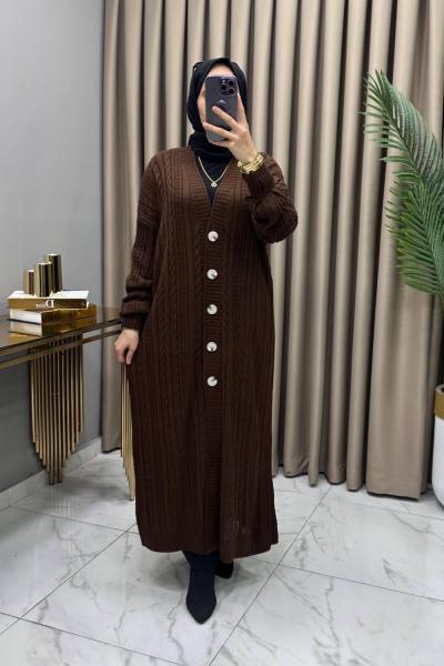 Birgül Hırka Kahve Kahverengi