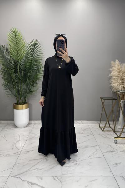 Bukle Elbise Siyah Siyah