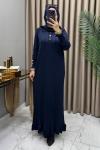 Büşra Soğuk Merserize Elbise Lacivert  Lacivert