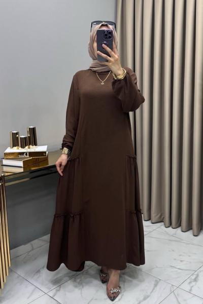 Cansel Elbise Kahve Kahverengi