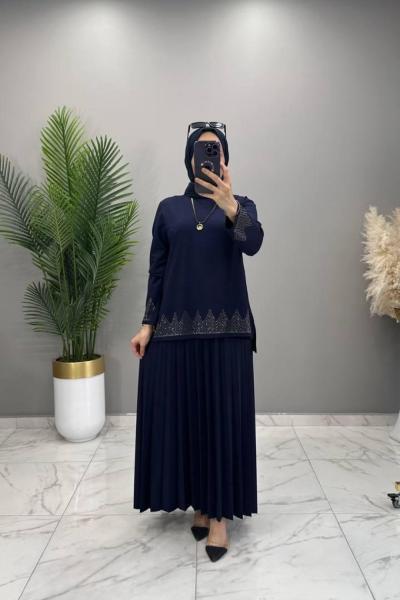 Cennet Taşlı Takım Lacivert Lacivert