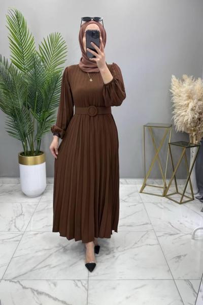 Ceyda Elbise Kahve Kahverengi