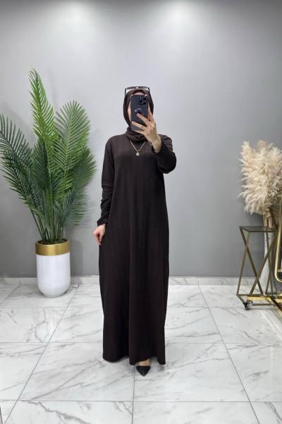 Dicle Elbise Kahve Kahverengi