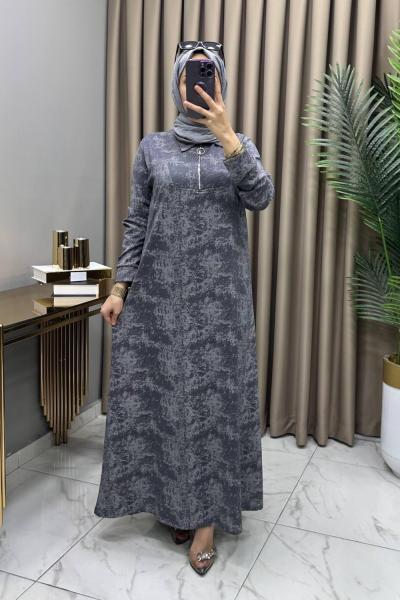 Dicle Elbise Gri Gri