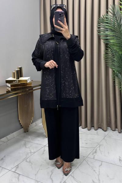 Efsane Taşlı Takım Siyah Siyah