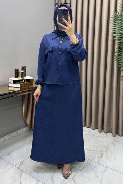 Ekin Ceket Etek Takım Lacivert  Lacivert