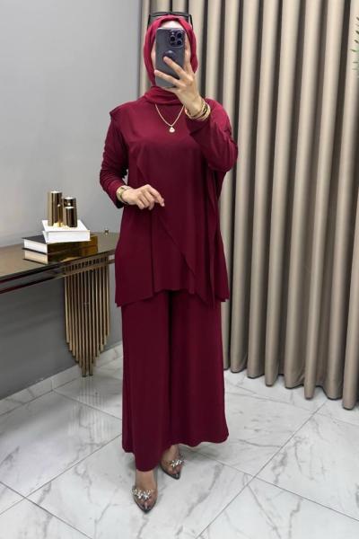 Elvan Takım Bordo Bordo