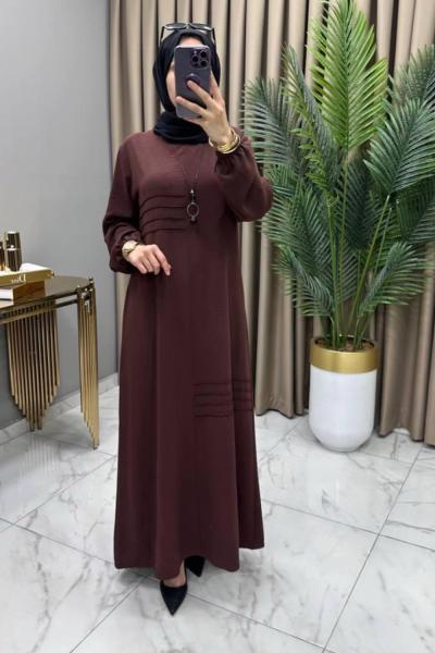 Eylem Elbise Kahve  Kahverengi