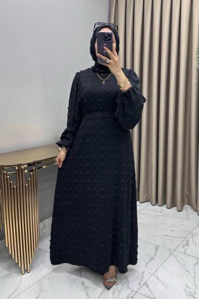 Gülru Elbise Siyah Siyah