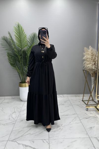 Hüma Elbise Siyah Siyah