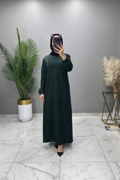 İpek Elbise Zümrüt Zümrüt