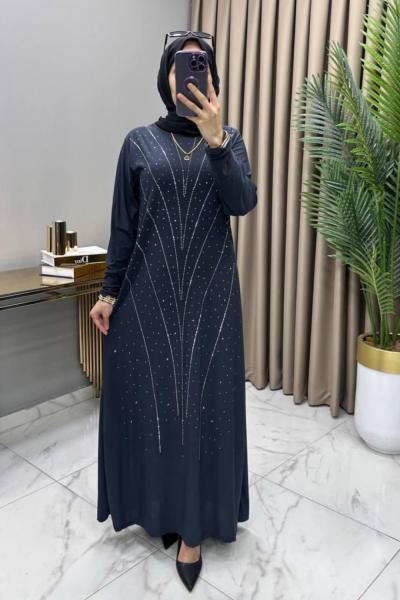 Işıltı Abiye Elbise Füme Füme