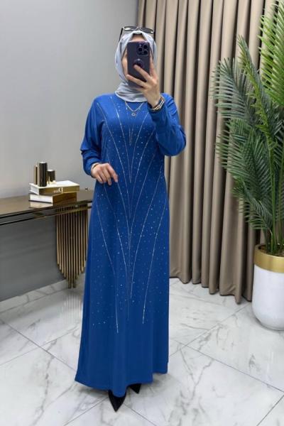 Işıltı Abiye Elbise İndigo İndigo