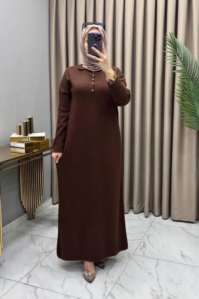 Kamer Triko Elbise Kahve Kahverengi