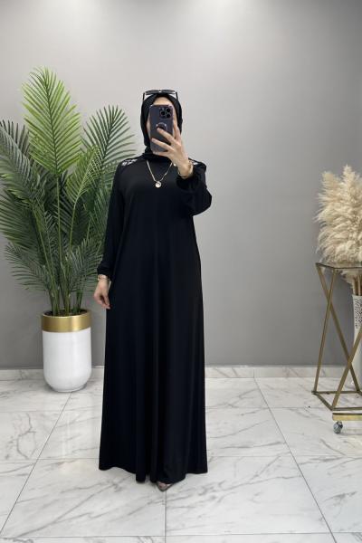 Menekşe Elbise Siyah Siyah