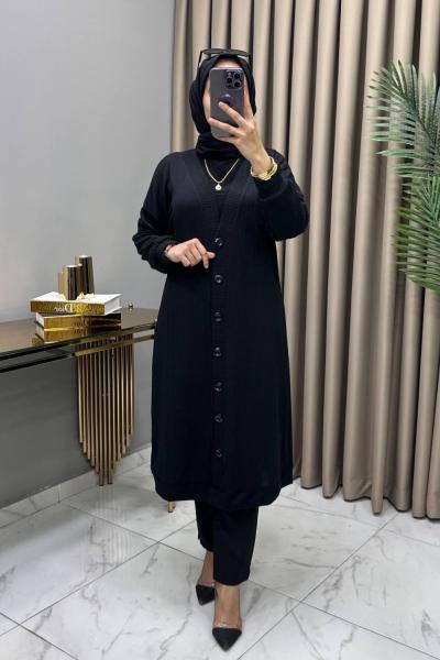 Meril Hırka Kap Siyah Siyah