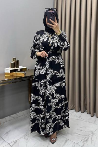 Merve Elbise Siyah Siyah