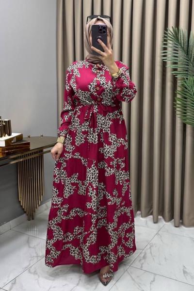 Merve Elbise Bordo Bordo