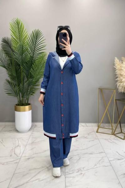 Müge Kot Takım Koyu Mavi  kot mavi koyu