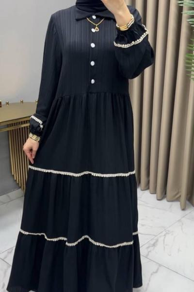 Nehir Elbise Siyah Siyah