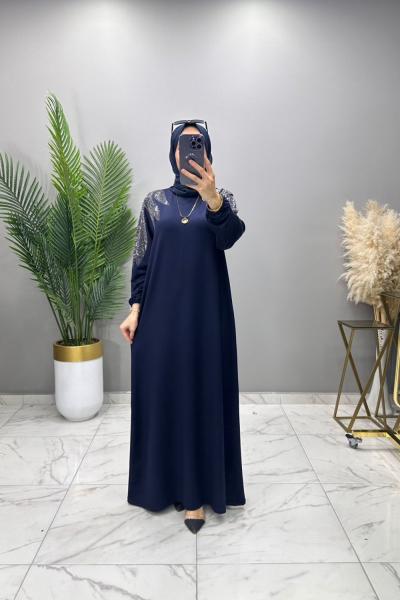 Nilda Abiye Elbise Lacivert Lacivert