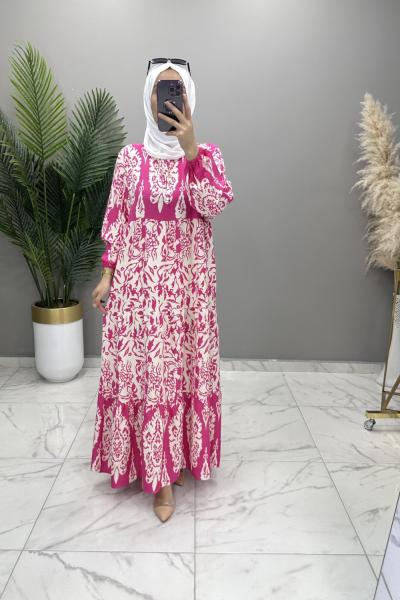 Nisa Elbise Fuşya Fuşya