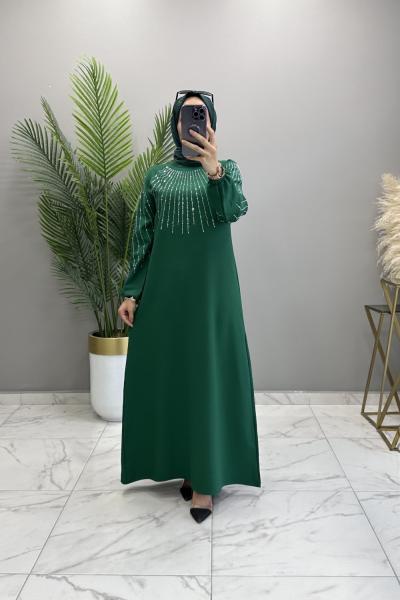 Nuran Abiye Elbise Zümrüt Zümrüt