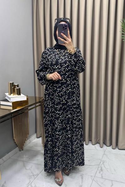 Nurcan Elbise Siyah Siyah