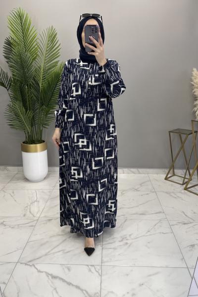 Öznur Elbise Lacivert Lacivert