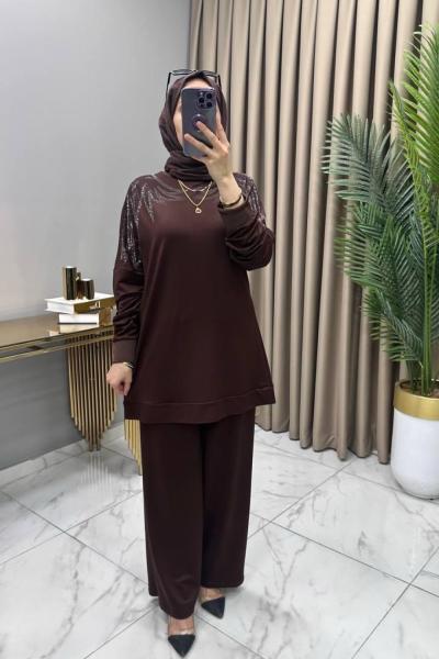 Pamira Takım Kahve Kahverengi