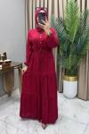 Pelin Elbise Bordo Bordo