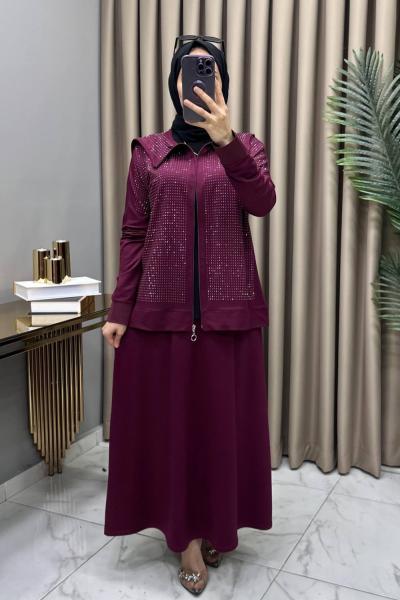 Serenay Taşlı Takım Fuşya Fuşya