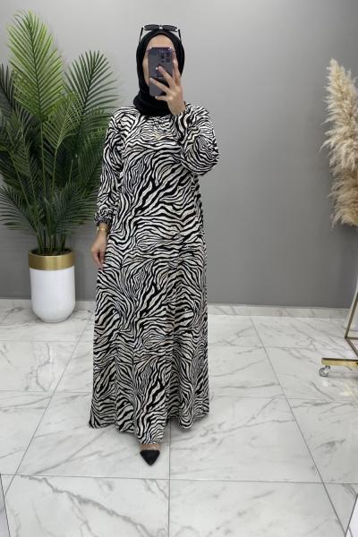 Seval Elbise Zebra Siyah Beyaz