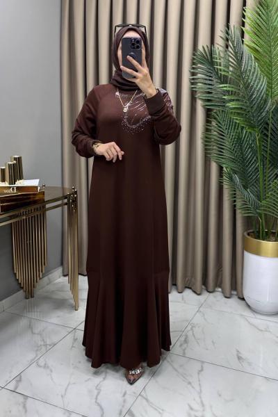 Seven Abiye Elbise Kahve Kahverengi