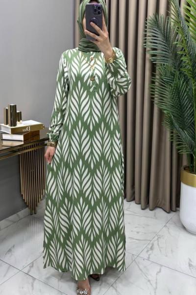 Tuana Elbise Yeşil Yeşil