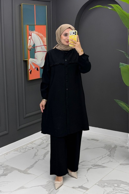 Ada Yazlık Takım-Siyah Siyah