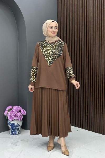 Alya Etekli Takım - Kahve Kahverengi