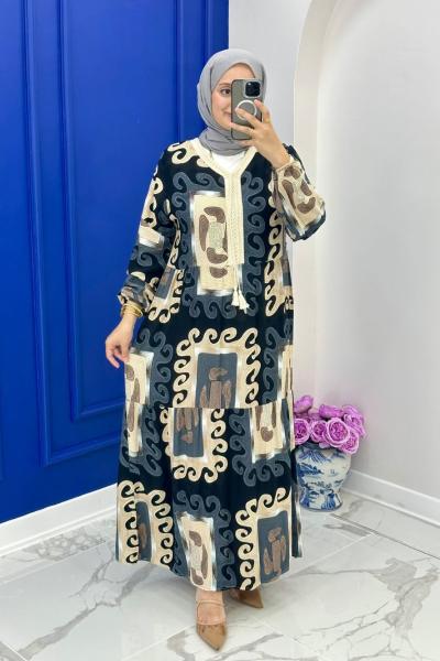 Asiye Elbise - Gri Gri