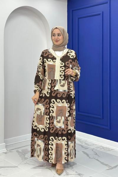 Asiye Elbise - Kahve Kahverengi